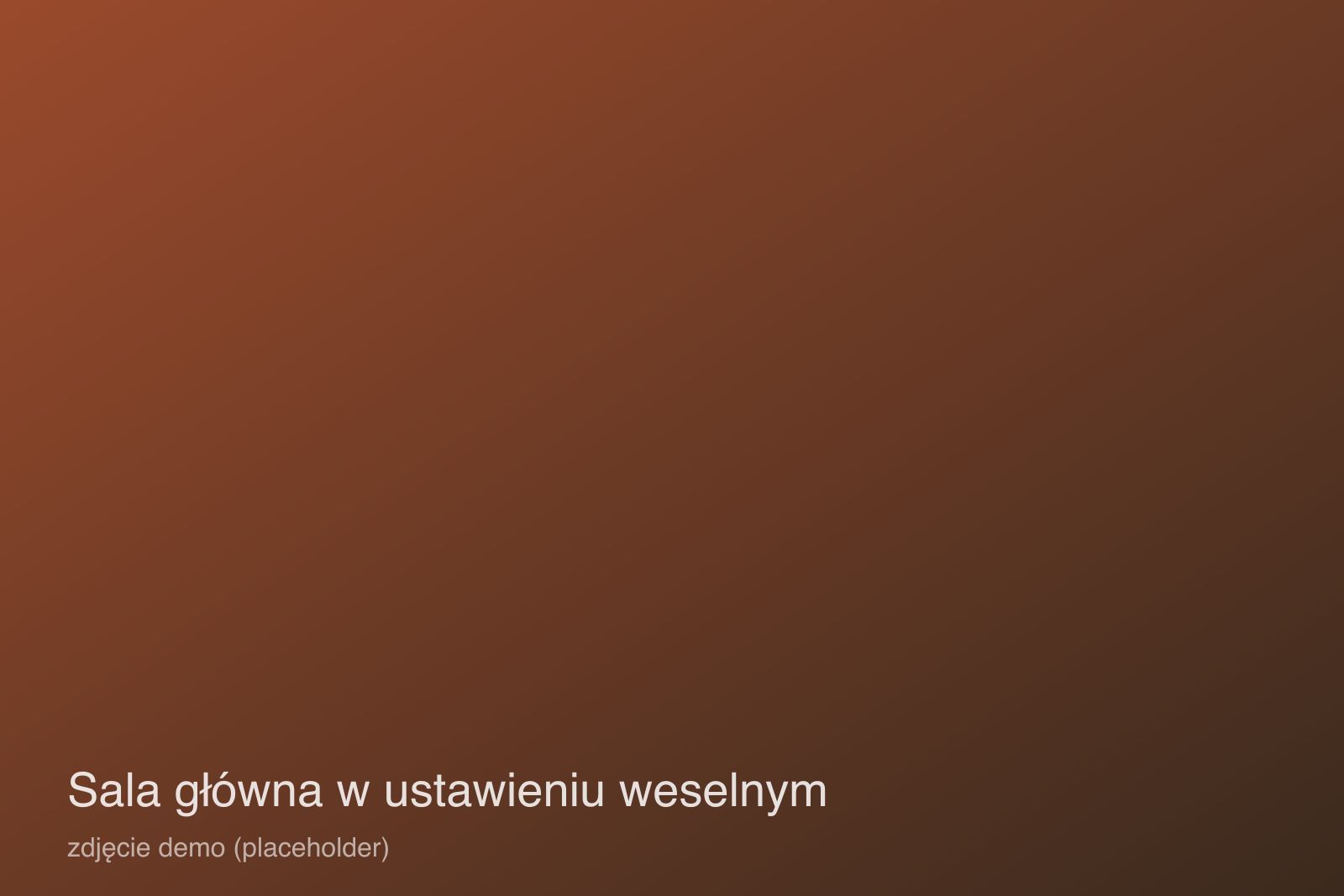 Sala główna dworku w ustawieniu weselnym